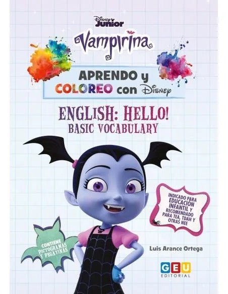 Vampirina- English- Hello- Basic Vocabulary- Aprendo y Coloreo Con Disney