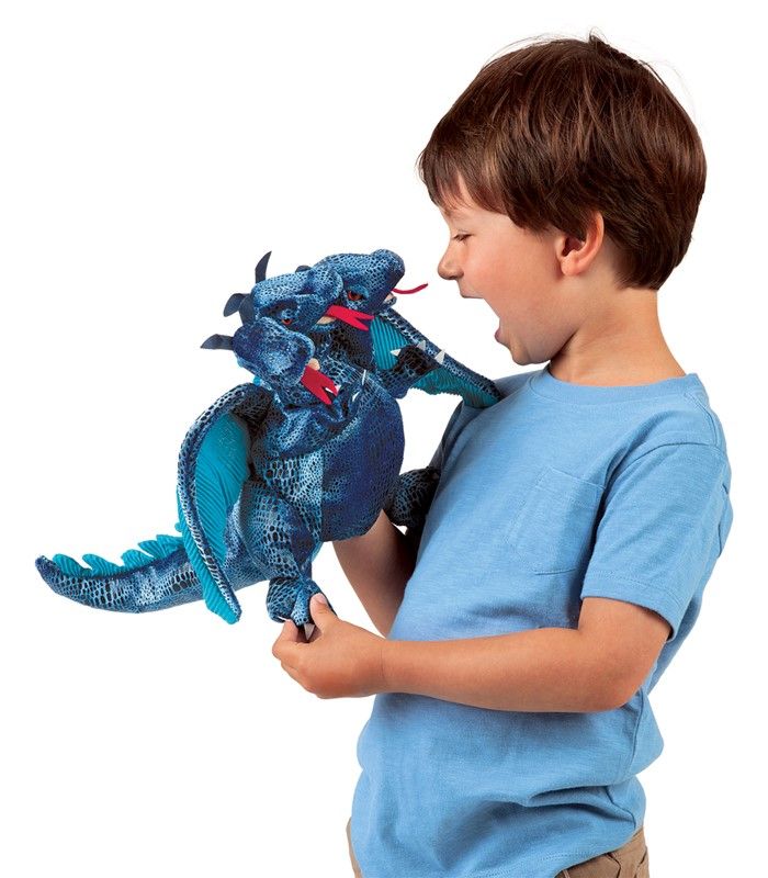 Blue Three - Headed Dragon Puppet